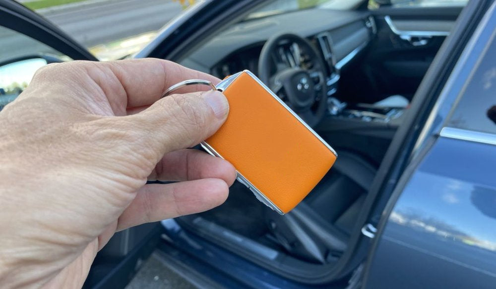 Volvo Leather Keyshell in Orange 